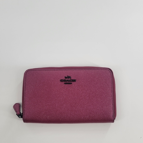 Coach Women's Small Zip Around Wallet Metallic Mauve New - Picture 1 of 5